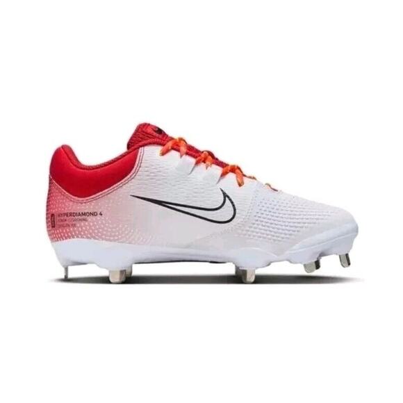NEW Nike Womens‎ Hyperdiamond 4 Pro Softball Cleat White/Red CZ5920-600 Size 8 - Picture 3 of 16